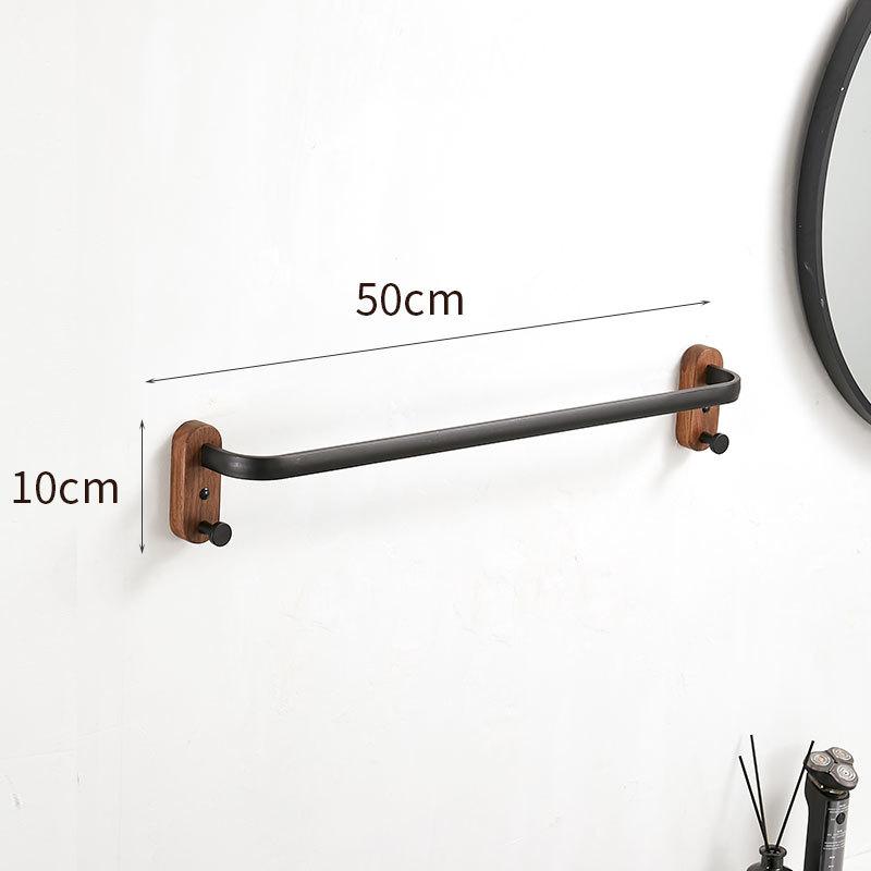 40cm-60cm Wood Bathroom Towel Rack Black/White Aluminum Towel Holder Wall Hanging Multi Pole Triple Towel Bar With Hook