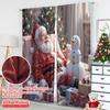 2pcs 2D Flat Printing Merry Christmas Popular Curtain Santa Snowman Christmas Gifts 100% Polyester Without Electricity Party &