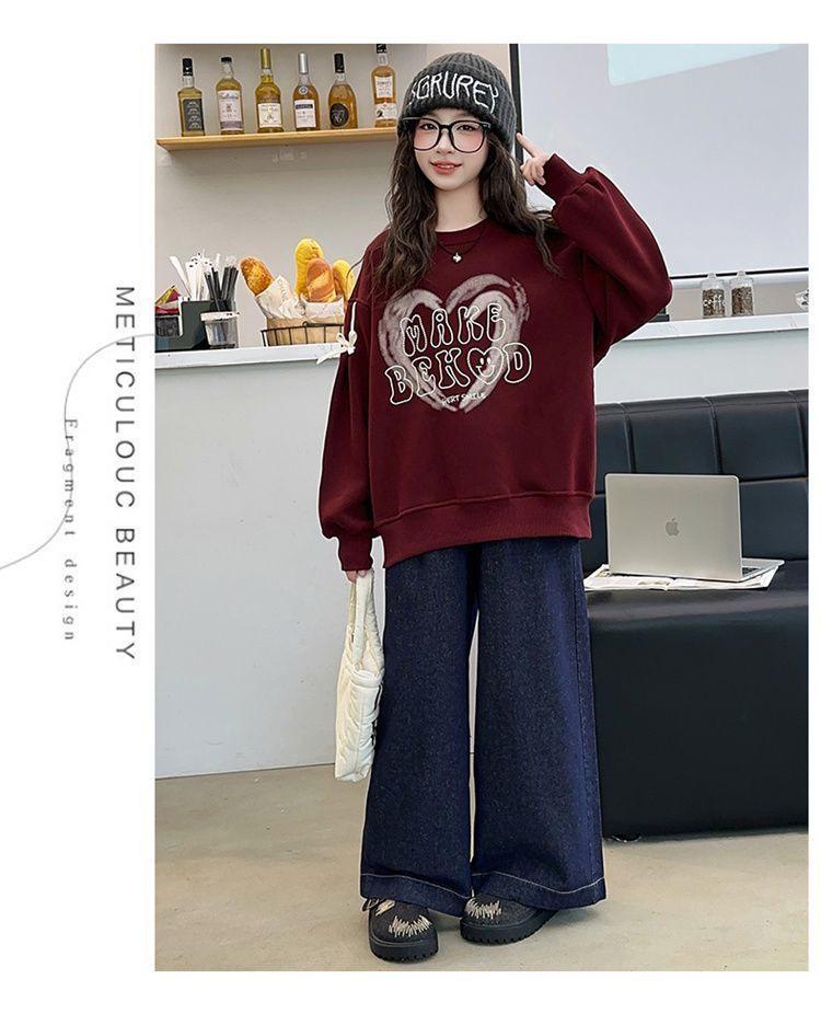 Свитшот для девочек с флисовой подкладкой и вставками: Стильный осенне-зимний пуловер для детей