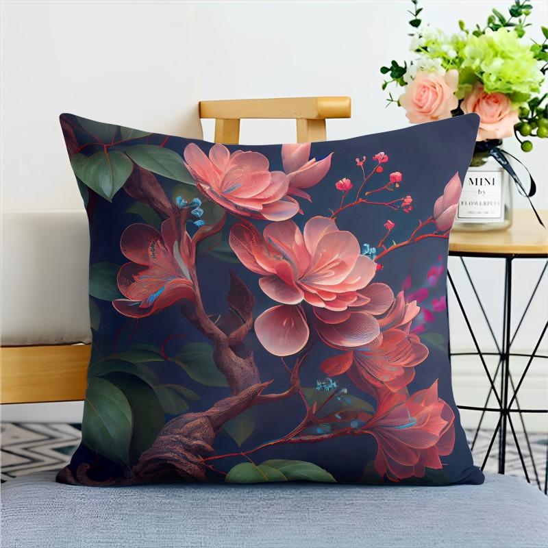 Наволочка с изображением пиона в китайском стиле для украшения общежития, офиса, гостиной, дома