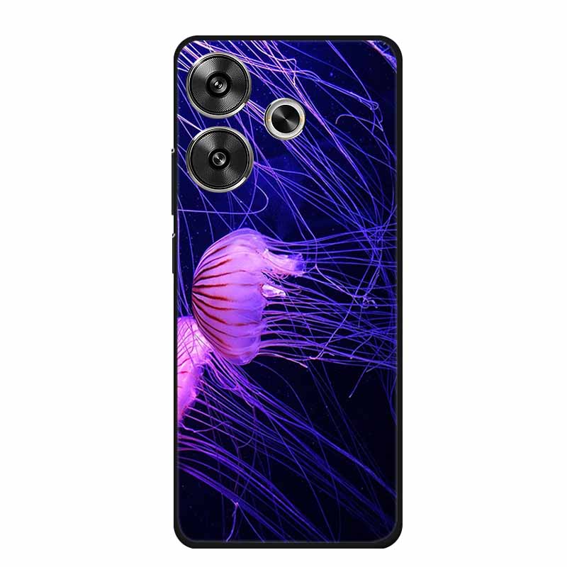 6.79" For Poco M6 4G Case POCOM6 Phone Cover Black Silicone Soft Back Cover Case For Xiaomi Poco M6 4G Case M 6 Protective Coque