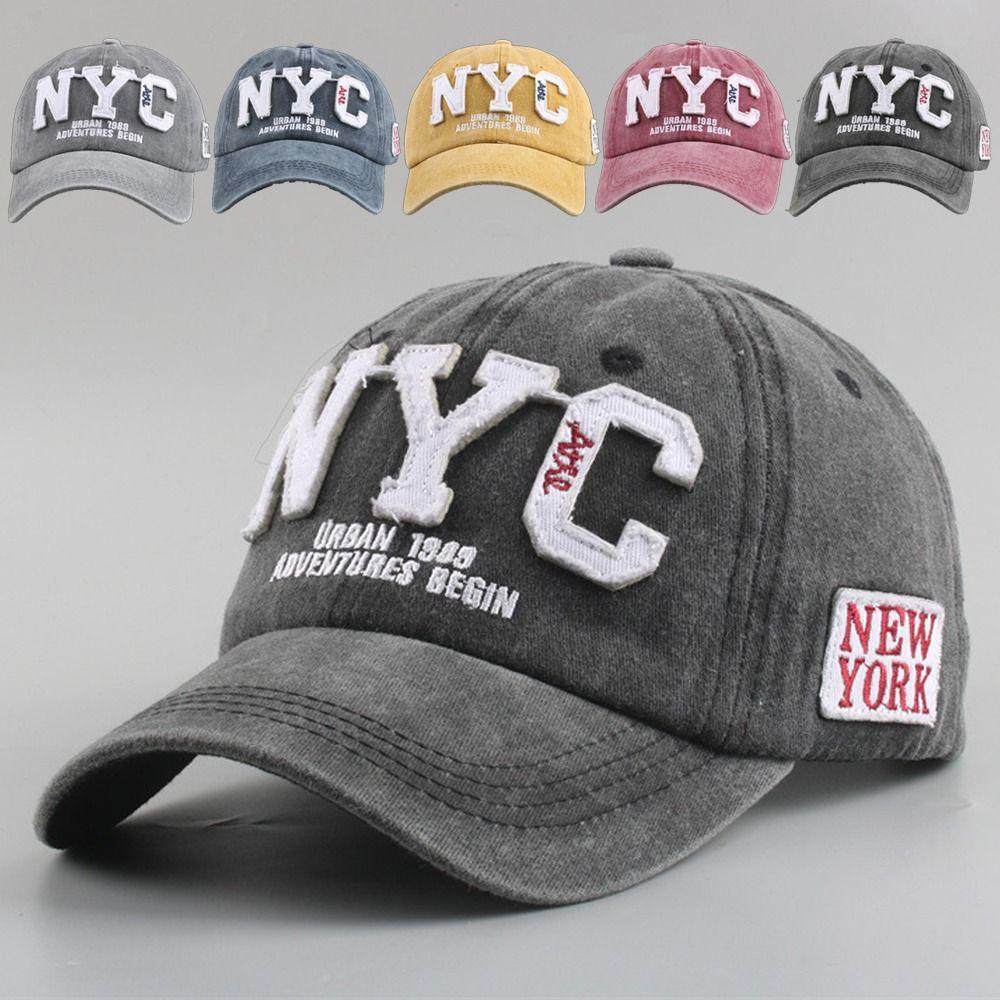 НЬЮ-ЙОРК NYC Вышитая Бейсболка Стираная Кепка-Snapback Для Мужчин Женщин На Открытом Воздухе Спорт