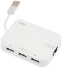 Sanwa Supply hub with LAN adapter 3-port USB2.0 built-in (white) USB-HLA306WN