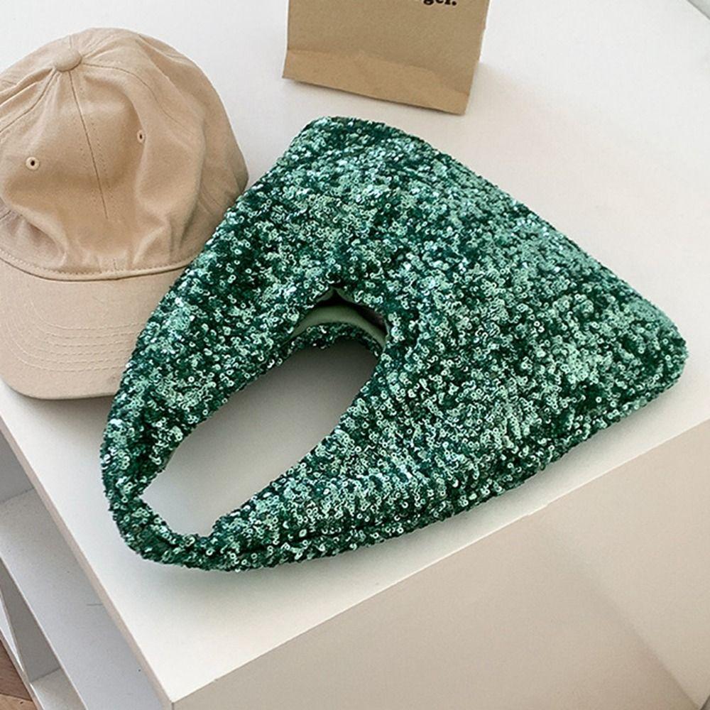 Вечерняя сумка Блестящая сумочка Блестящая серебристая сумка через плечо Портативная сумка с пайетками Для улицы