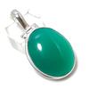 Natural Green Onyx Gemstone 925 Sterling Silver Jewelry Pendant 1.77" C2v83