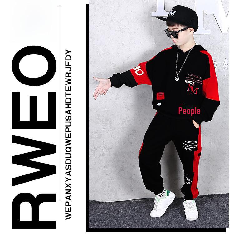 Стильный костюм «Четыре сезона» для мальчиков, весна-осень, красивые спортивные худи для детей среднего и старшего возраста, двухпредметный