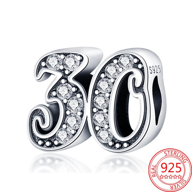 Изящные сверкающие подвески из стерлингового серебра 925 пробы с номером 23, подходящие для модных браслетов и ожерелий, женские ювелирные украшения своими руками, подаркиjavascript: недействительным(0)