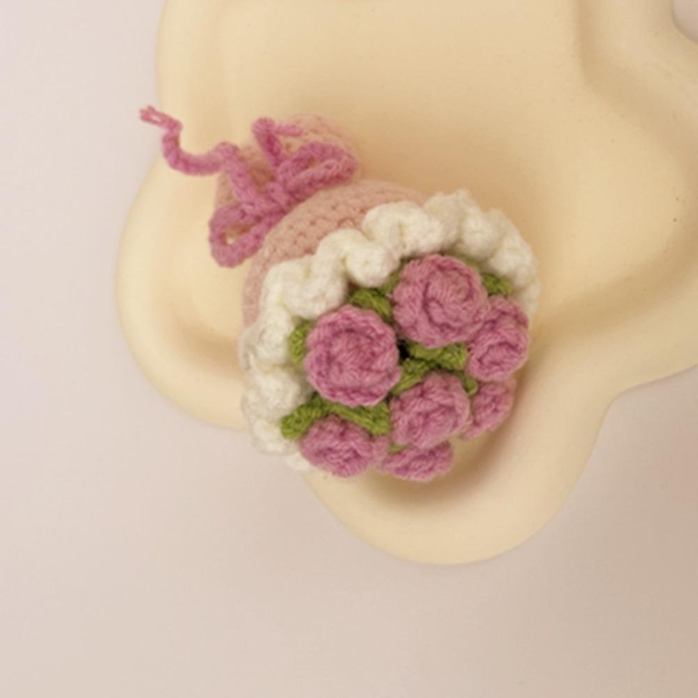 Sunflower Crochet Flower Rose Pendant Creative Artificial Flowers  Gift