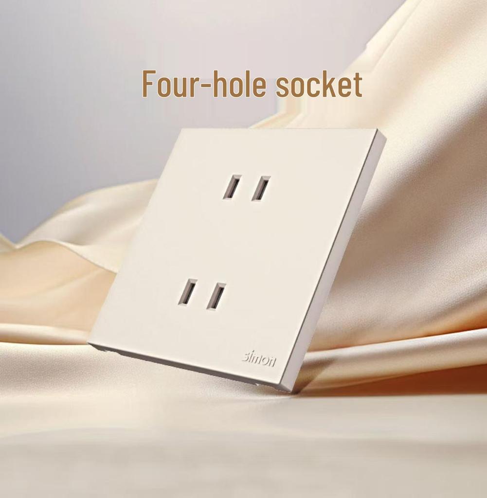 Simon i6Air Ultra-Thin Five-Hole 86 Type Switch and Socket for Home Decor