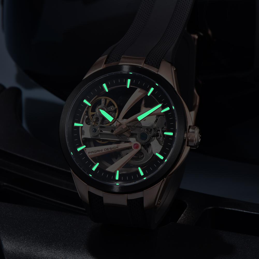 PAGANI DESIGN Hollow Men's Watches Mechanical Luxury Automatic Watch Men AR Sapphire Waterproof Luminous Man Gift Clock
