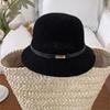 PU Leather Belt Women Sunscreen Hats Wide Brim Outdoor Straw Hats Korean Summer Bucket Hats  Beach