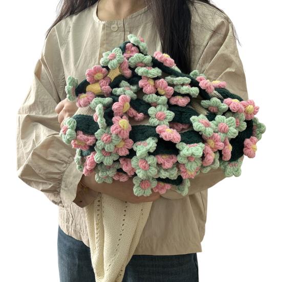 Вязаный крючком букет ромашек Вязаный крючком букет Одеяло ручной работы Цветы Плед для домашнего дивана Кровати Дивана Декор