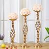 Golden Wrought Iron Vase and Candlestick Wedding Décor