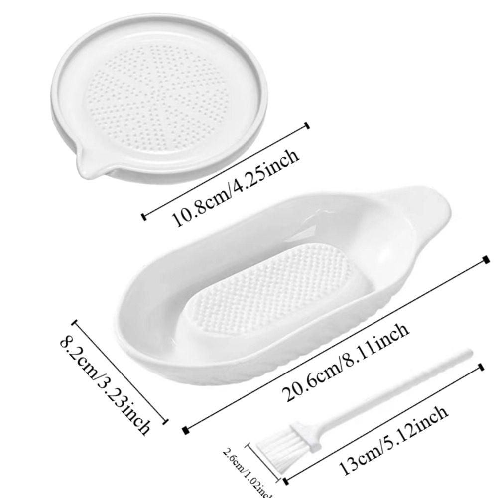 White Food Hand Grinder Portable Porcelain Grater Plate Kitchen Garlic Masher  Fruits Processing