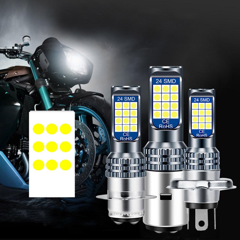 1 шт. H4 BA20D P15D светодиодные лампы для фар мотоцикла 6000k Hi/lo Beam 3030 12SMD Moto LED аксессуары для скутера ATV противотуманные фары желтые