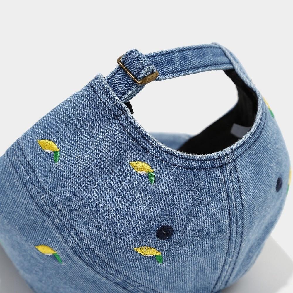 Denim Baseball Caps Lemon Love Cherry Embroidery Gorras Para Hombres Trendy Trucker Cap Unisex