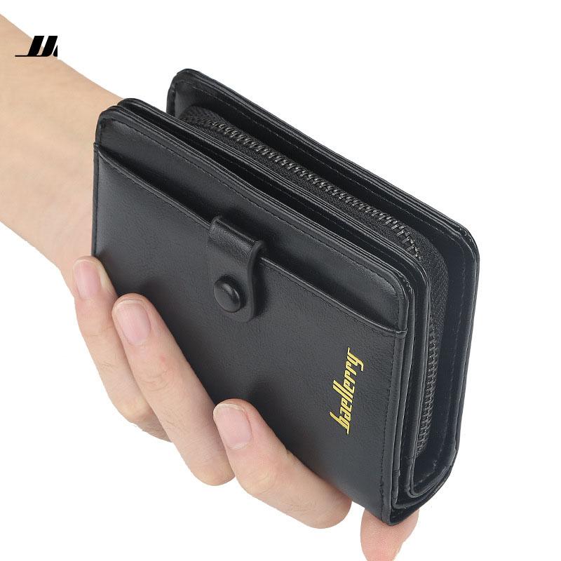 Mens Fashion Hasp Card Holder Pu Leather Zipper Coin Purse Multi-card Driver's License Wallet Birthday Gift for Boyfriend Husband
