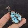 Tree Of Life Larimar Pendant Copper Wire Wrapped Jewelry Gemstone Pendant Handmade Women Jewelry Copper Wire Wrap Pendant Birthstone Pendant