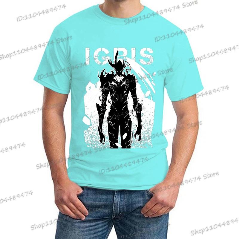 Новая летняя мужская футболка с аниме Solo Leveling, топы, с коротким рукавом, мужская футболка, модная уличная, унисекс, футболки Solo Leveling, одежда