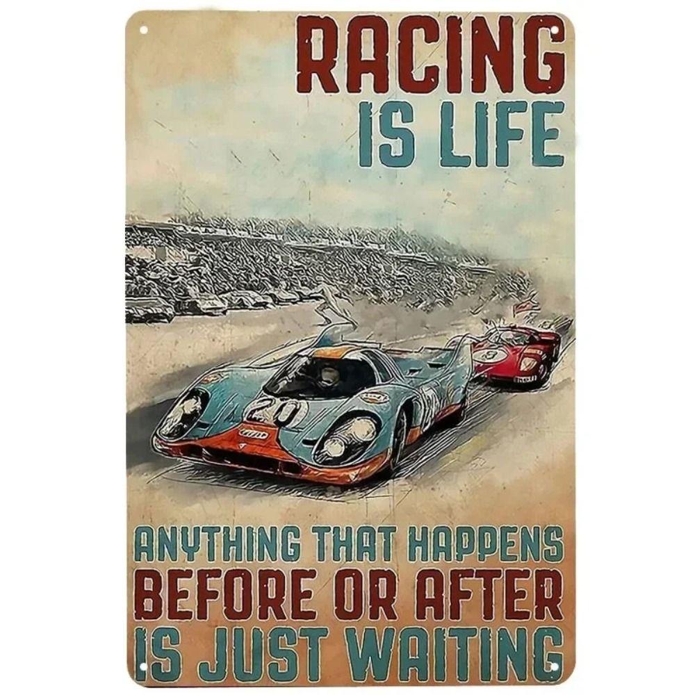 Garage Bar Metal Wall Sign, Auto Interior Decor Plaque 20x30cm