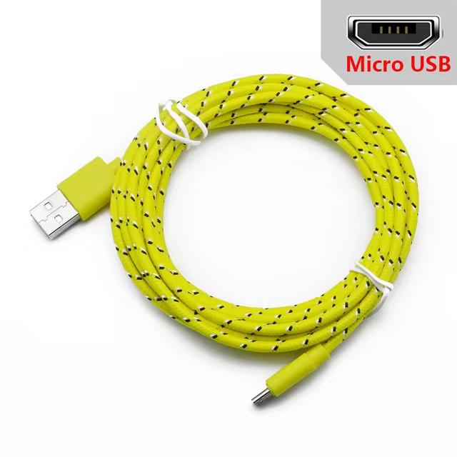 Кабель Micro USB 2.4A 0.5м/1м/2м/3м Кабель для синхронизации данных USB для зарядки для Samsung Xiaomi Android Нейлоновая оплетка Кабель для передачи данных Microusb