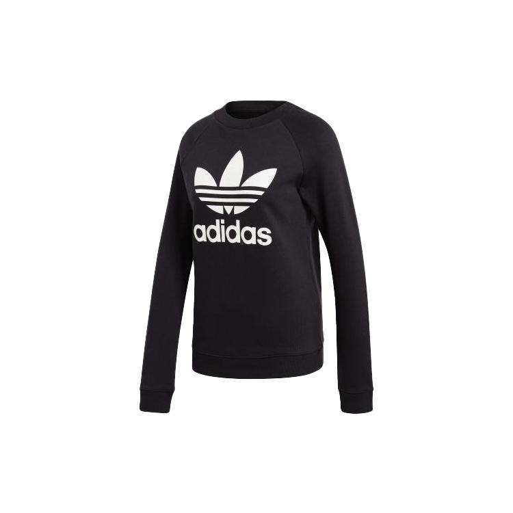 (WMNS) adidas originals Logo Sports Sweatshirt Black Women's DV2612