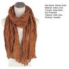 Women Scarf Shawl Solid Color Soft Warm Pleated Scarf UV Protection Casual Cotton Linen Shawl Fashion Accessory