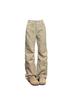 Women's Khaki Baggy Jeans Vintage Korean Emo 2000s High Waist Cowboy Pants Harajuku Denim Trousers 90s Y2k Trashy Clothes 2024