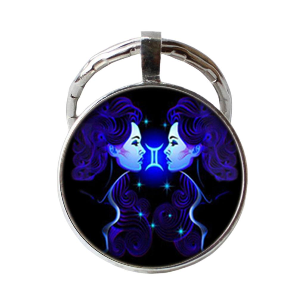 Zodiacs Time Gemstone Metal Keychain