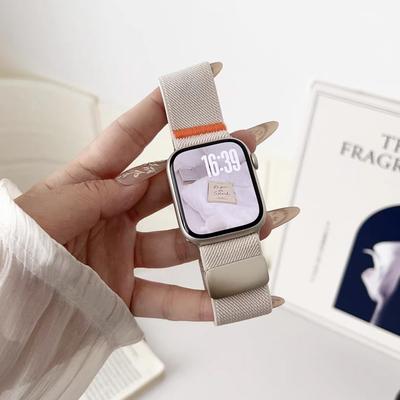 Магнитный ремешок Нейлоновая эластичная петля для Apple Watch Ultra Band 49мм 45 44 46 42 38 40 41мм Эластичный браслет для Series10 9 8 7
