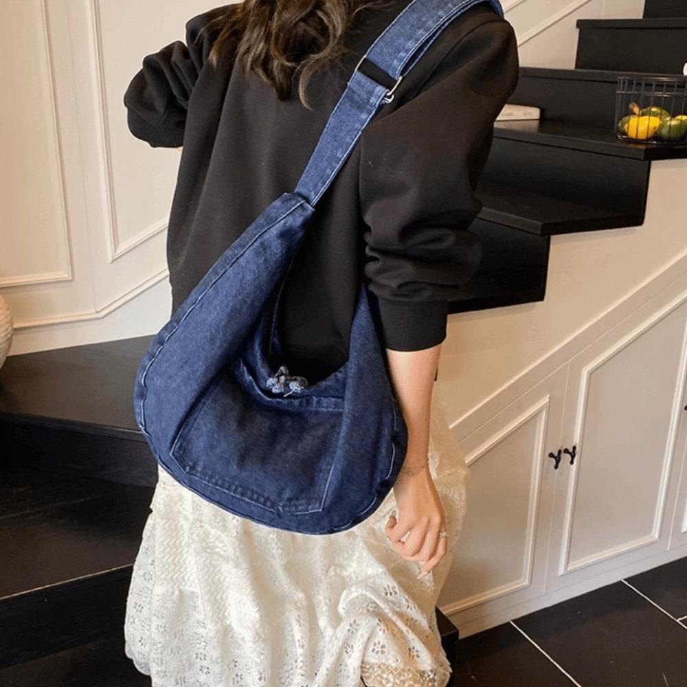 Versatile Denim Shoulder Bag Vintage Satchel Bags Casual Cross Body Bag Girls