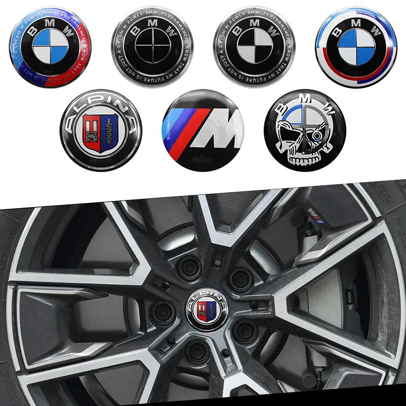 umbrx8 4Pcs 56/60/65MM Car Wheel Hub Cap Center Sticker Emblem Auto Badge Decal Accessories For BMW G30 F02 E46 G28 F30 F10 E60 E90 G20