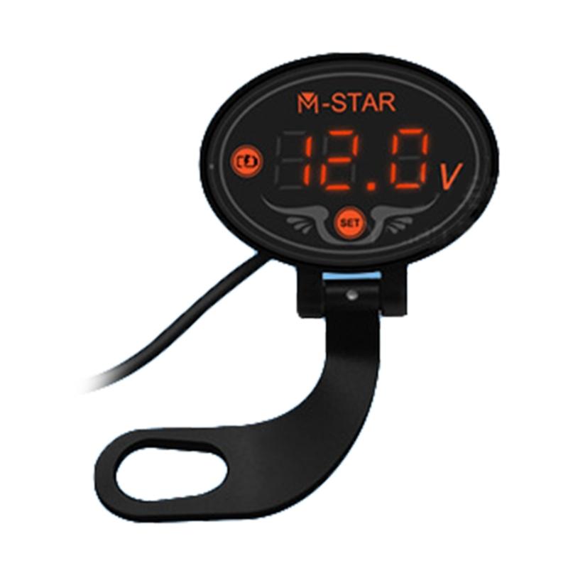 Digital Voltmeter for Motorcycle Accessory Voltmeter Gauge for DC 9-24V Panel Meter Waterproof LED Display Voltm