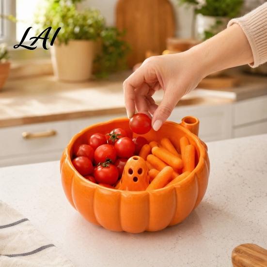 Кухонная миска для мытья фруктов Хэллоуинская миска с вихрем Призрачный центр Промывка ягод с 360-градусным вращающимся вихрем Декор Функция вращения Корзина-дуршлаг из ПЛА для