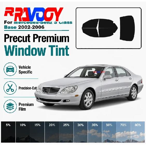 For Mercedes-Benz S Class Base 2002-2006 RAVOOY Pre-Cut Window Film Vehicle-Specific Full Kit Front & Rear Windows Precision-Cut
