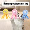 Подвесная пушистая игрушка для кошек «Осьминог», интерактивная самостоятельная игра для кошек с колокольчиком, мягкая плюшевая игрушка «Осьминог» с эластичной нитью для домашних игр и преследований котят