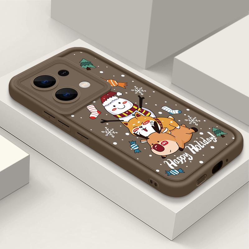 Чехол для телефона Merry Christmas Snowman Elk Print для Xiaomi 13T Pro 11T Poco F6 X6 Redmi Note 13 12 11 Pro 10, мягкий матовый противоударный защитный чехол из ТПУ