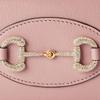 Gucci Horsebit 1955 Horsebit snap closure crystal gold tone accessories leather card holder wallet women's light pink