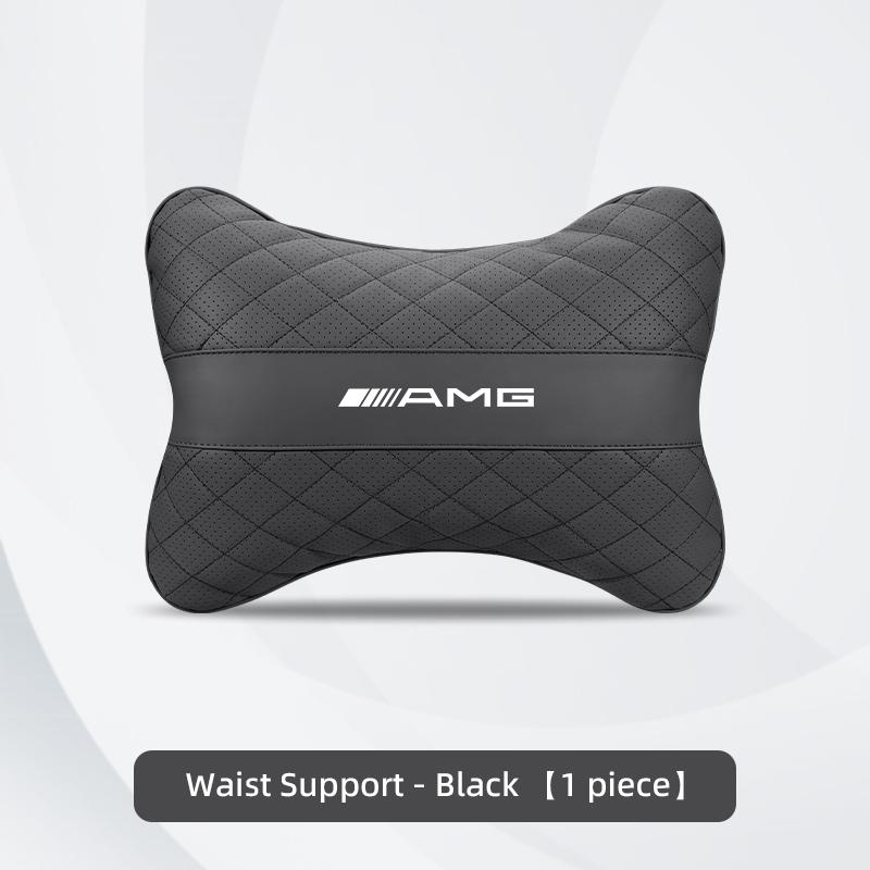 AABCC1 Nappa Leather Car Headrest Neck Pillow Waist Cushion Tire Valve Cap For Mercedes Benz AMG GLE GLS CLA CLE GLC CLS GLA W223 W213