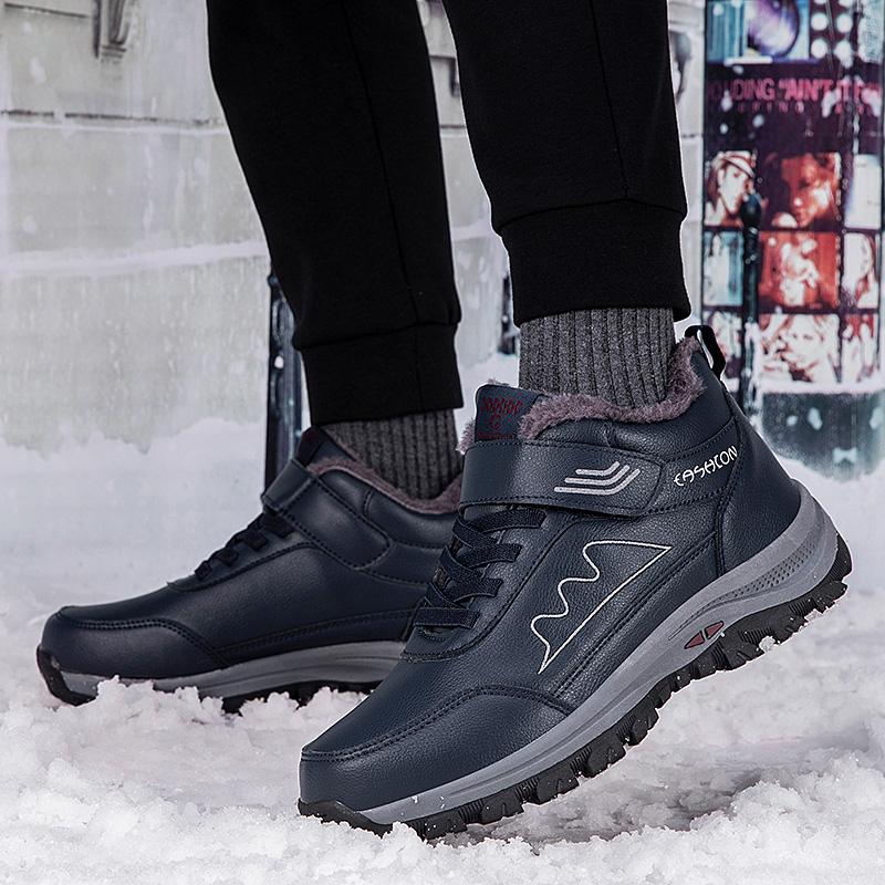 Осенне-зимняя мужская теплая хлопковая обувь Ppel, уличная нескользящая хлопковая обувь большого размера для пожилых людей