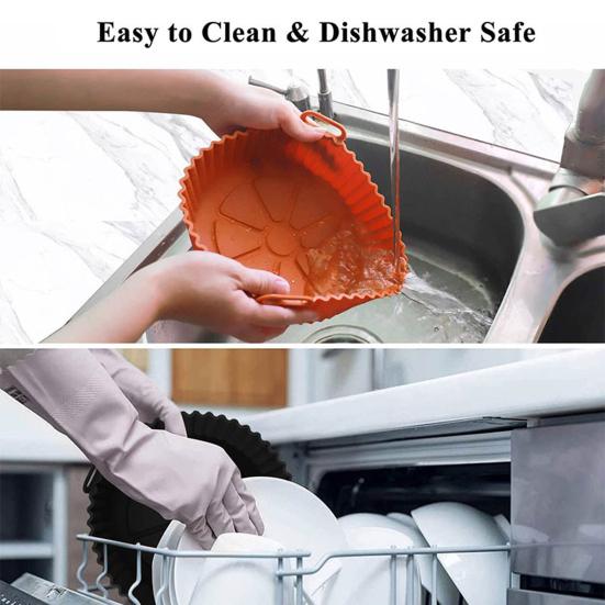 Силиконовые вкладыши для аэрофритюрницы на 3-5 л, можно мыть в посудомоечной машине, многоразовые, антипригарные, термостойкие, сменные