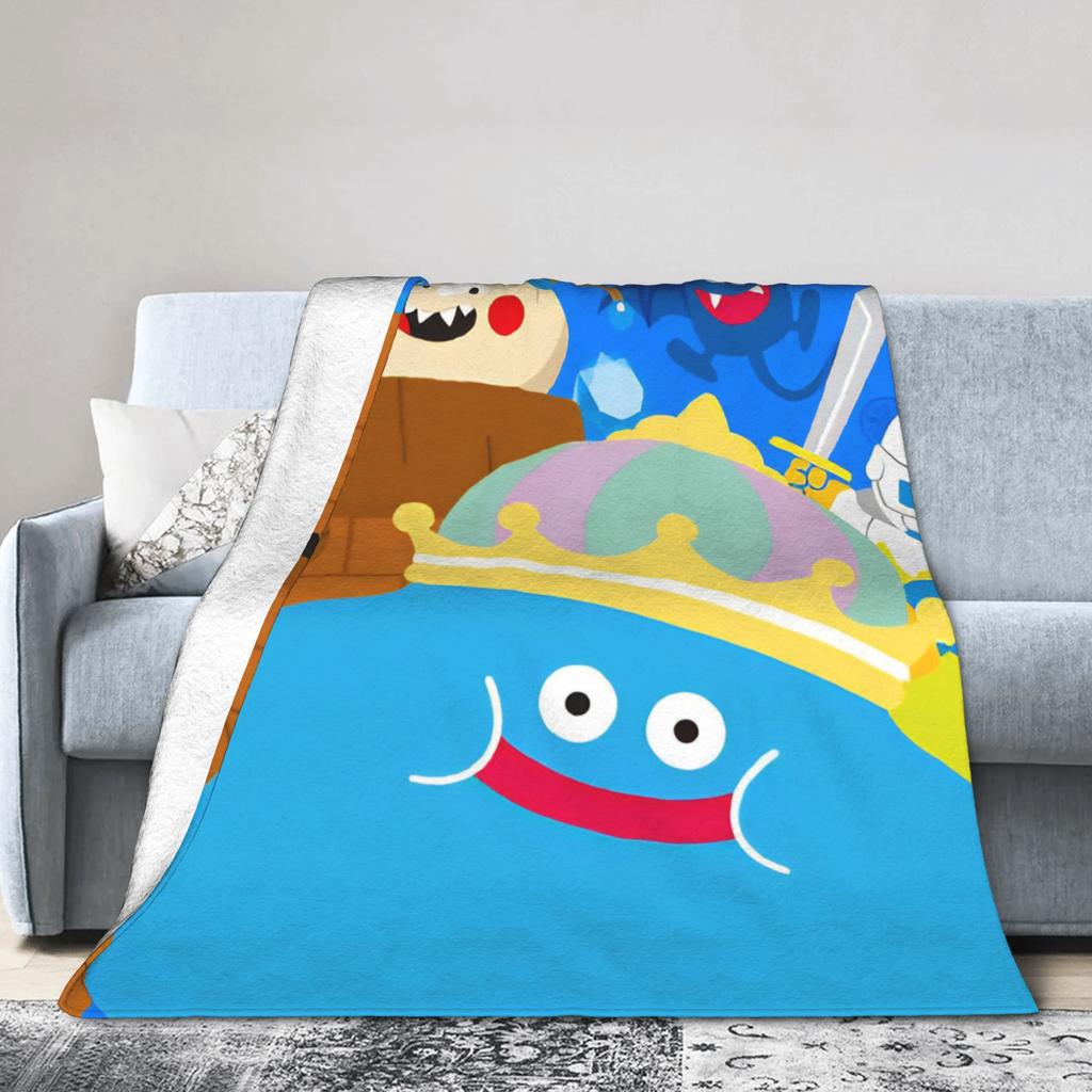 D-Dragon Quest Slimes Plush Blanket Children Flannel Throw Blanket For Living Room Warm Soft Quality Bedspread Birthday Gift