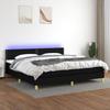 VidaXL Slat Bed Base with Mattress and LED, Upholstered Bed with Headboard, Double Bed, Adult Bedroom Bed, 3133663