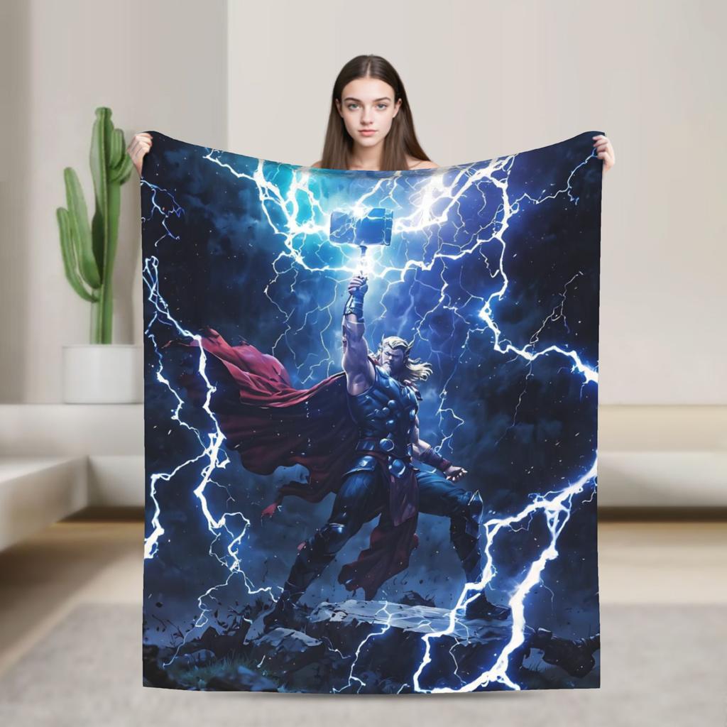 Thor Blanket Warm Soft Funny Plush Throw Blanket For Couch Chair Picnic Flannel Bedspread Bed Cover
