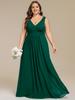 Ever-Pretty Women's Plus Size Sleeveless V-Neck A-Line Floor-Length Chiffon Bridesmaid Dress