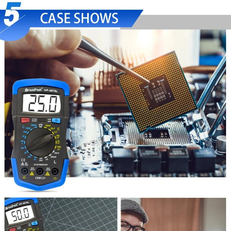 Professional Capacitance Measurement Multimeter LCR Digital Bridge, Resistance Fault Detection Instrument Tools for Electronic Repairs Digital Display