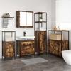 Bathroom Furniture Set with Shelf with Door 5 pcs Brown Wood Based Material