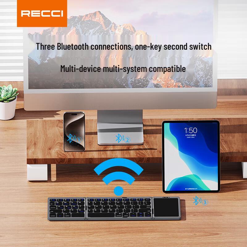 Recci RCS-K01 Трехсекционная Bluetooth-клавиатура с тачпадом