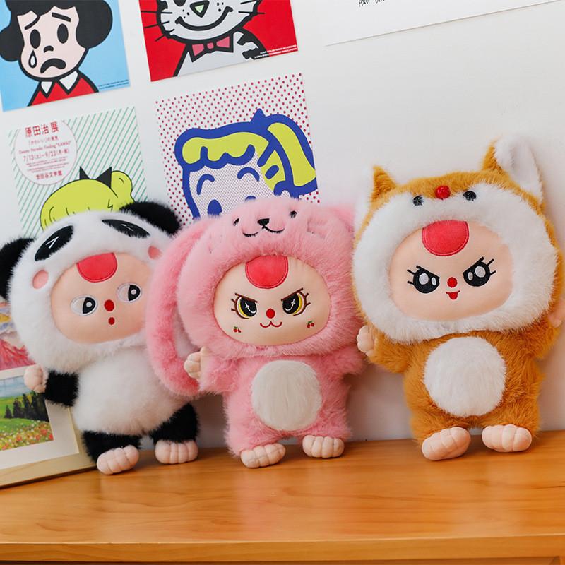 Три плюшевые игрушки для младенцев, кролики, животные, мягкая кукла, мультяшное украшение, детский подарок