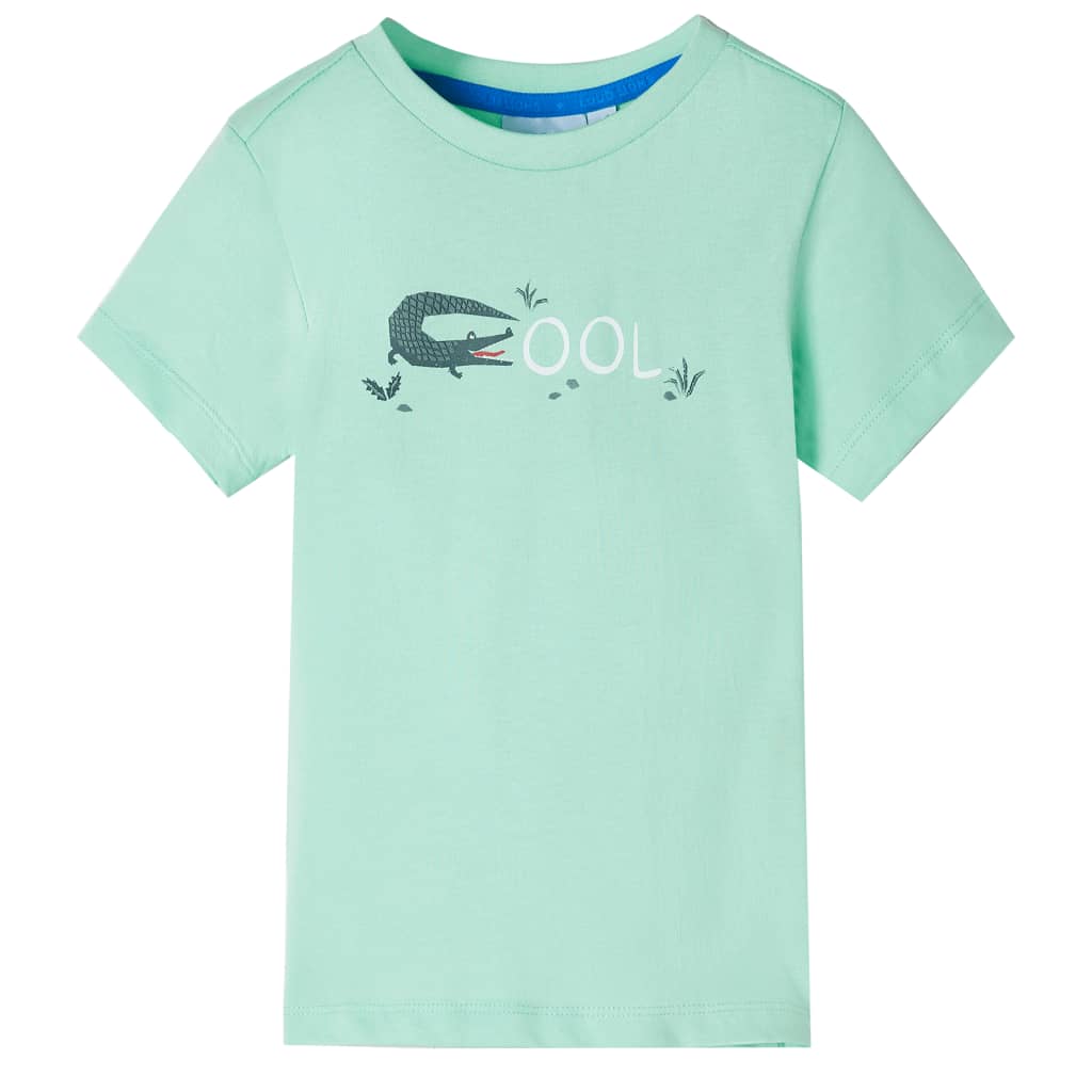 Kids Short Sleeve T Shirt Light Green Size 128